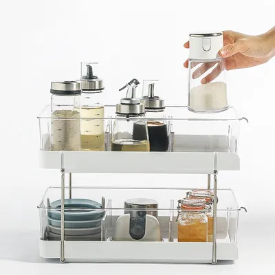 Cabinet Seasoning Bottle Cosmetics Double Drawer Drawer Pull-out Rack
