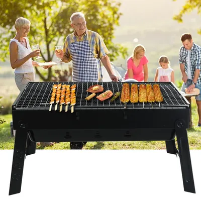 Stainless Steel Folding Barbecue Grill Charcoal Grill Korean Skewers Grill