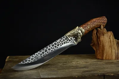 Chilong Bone Knife Ice Cracked Brass