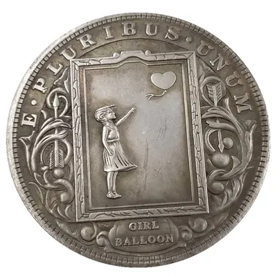 Crafts American Homeless Love Girl GIRL BALLOON Morgan Silver Dollar Commemorative Coin