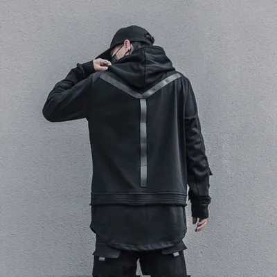 High Street Hip-hop Trendy Hooded Sweater Stitching