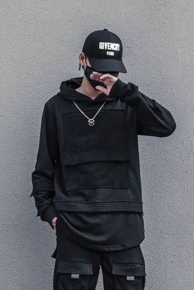 High Street Hip-hop Trendy Hooded Sweater Stitching