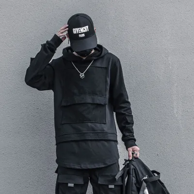 High Street Hip-hop Trendy Hooded Sweater Stitching