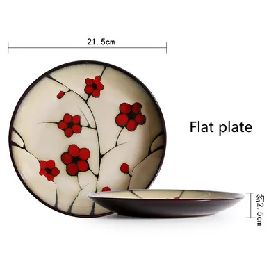Japanese style flower ceramic household tableware