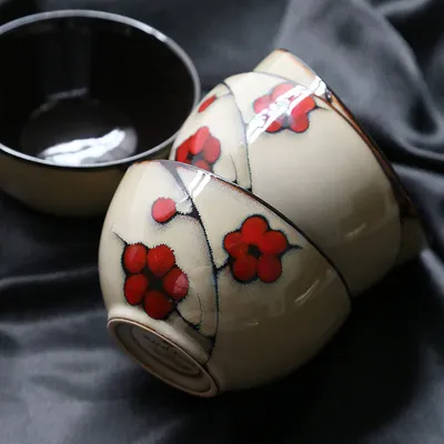 Japanese style flower ceramic household tableware