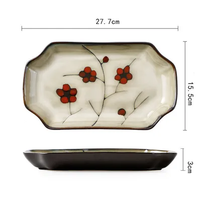 Japanese style flower ceramic household tableware