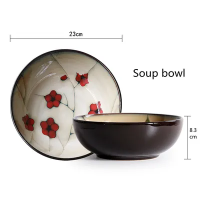 Japanese style flower ceramic household tableware