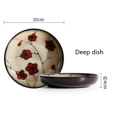 Japanese style flower ceramic household tableware