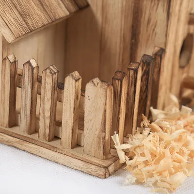 Quality Bird Nest Creative Solid Wood Diy Crafts Three Parrot Cage Outdoor Garden Bird House