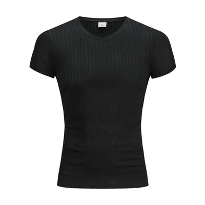 Men'S Fitness Slim Sports Striped Top