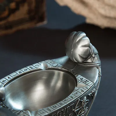 Vintage Creative Metal Carving Boat Shape Ancient Egyptian Home Craft Decoration