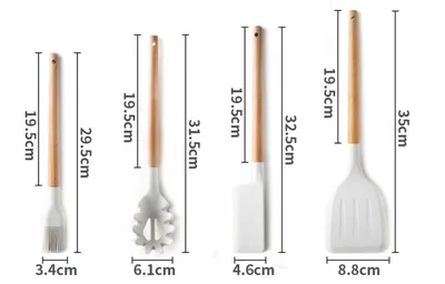 White Silicone Spatula Non-Stick Special Shovel Non-Stick Cooking Spoon Household Set