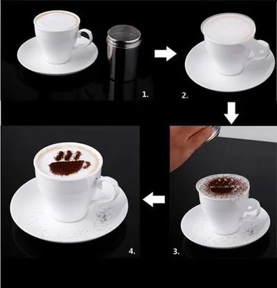 Plastic Garland Mold Fancy Coffee Printing Model Thicken Coffee Milk Foam Spray Pattern Template 16 Sets