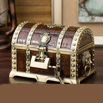 European Style Retro Metal Craft With Lock Jewelry Box