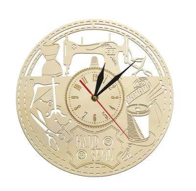Wooden Wall Clock Custom Modern Sewing Machine Retro Tailor Shop Decoration Wall Clock Modern Wall Wall Clock