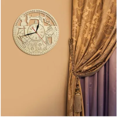 Wooden Wall Clock Custom Modern Sewing Machine Retro Tailor Shop Decoration Wall Clock Modern Wall Wall Clock