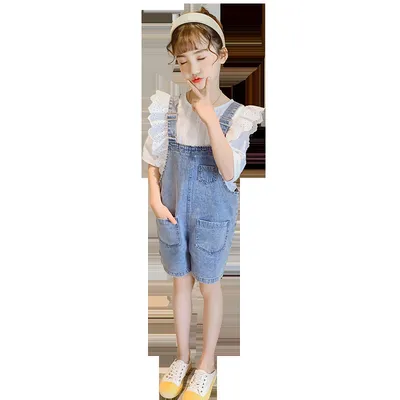 Little Girl Western Style Jeans Summer Suit