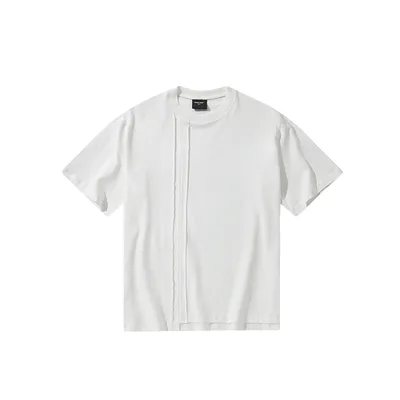 Irregular Solid Color Short-sleeved T-shirt All-match Cotton