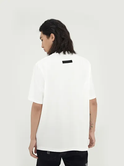 Irregular Solid Color Short-sleeved T-shirt All-match Cotton