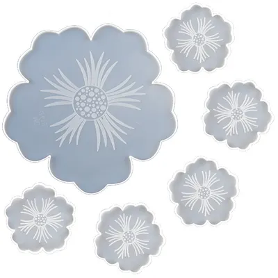 Flower Shape Silicone Coaster Set