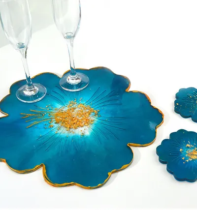 Flower Shape Silicone Coaster Set