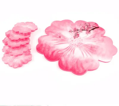Flower Shape Silicone Coaster Set