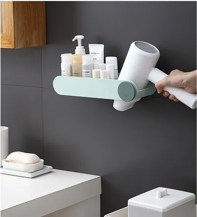 Bathroom Wall-mounted Hair Dryer Storage Rack