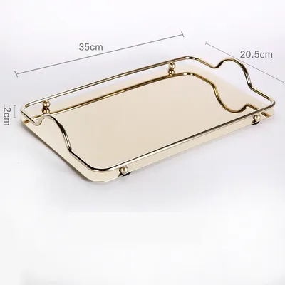 Nordic Stainless Steel Tray, Double Ear Restaurant Serving Tray