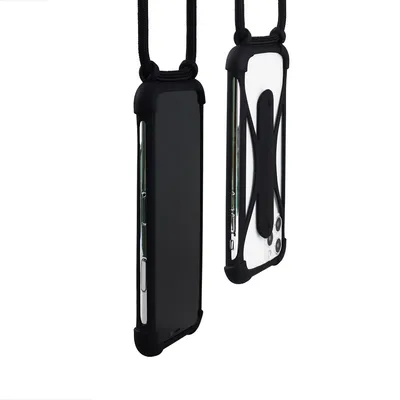Compatible with Apple , Universal Silicone Lanyard Mobile Phone Case Crossbody Four-corner Anti-fall Protective Cover