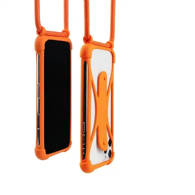 Compatible with Apple , Universal Silicone Lanyard Mobile Phone Case Crossbody Four-corner Anti-fall Protective Cover