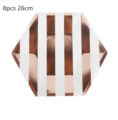 Rose Gold Paper Cups And Trays Disposable Party Supplies