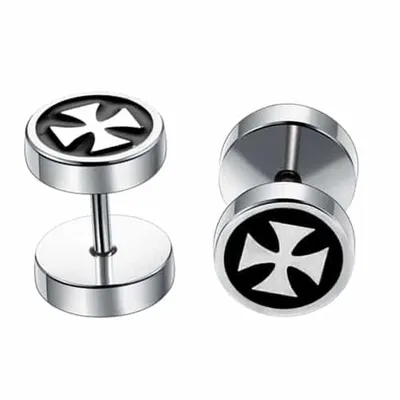 Titanium Steel Barbell Men's Earrings Fashion Dumbbell Earrings