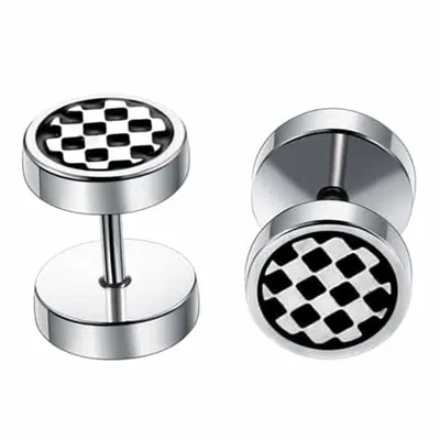 Titanium Steel Barbell Men's Earrings Fashion Dumbbell Earrings