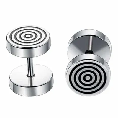 Titanium Steel Barbell Men's Earrings Fashion Dumbbell Earrings
