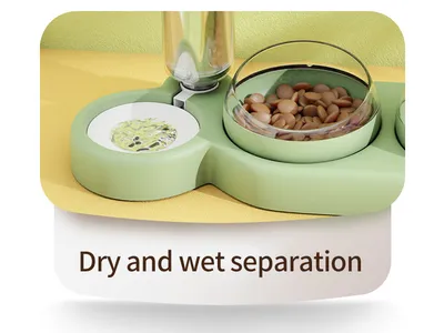 Pet Cat Bowl Automatic Feeder Dog Cat Food Bowl With Water Fountain Double Bowl Drinking Raised Stand