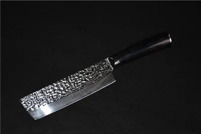 Longquan Black Color Wooden Handle Hammer Pattern Small Kitchen Knife