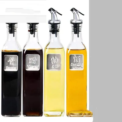 Large Oil Bottle Leak-proof Glass Oil For Household Kitchen