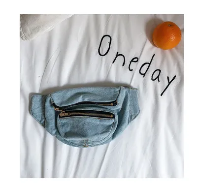 Fashion washed denim belt bag