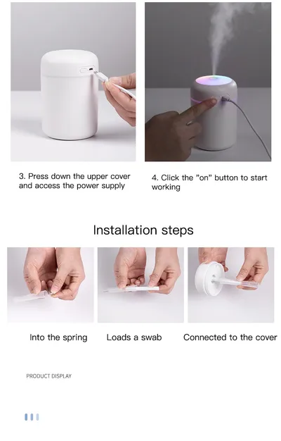 Home Car Charging Colorful Air Humidifier Usb Water Replenishment
