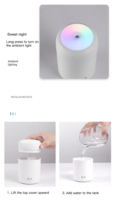 Home Car Charging Colorful Air Humidifier Usb Water Replenishment