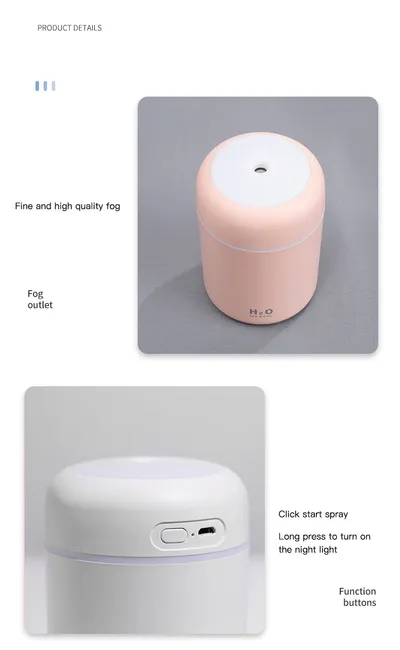 Home Car Charging Colorful Air Humidifier Usb Water Replenishment