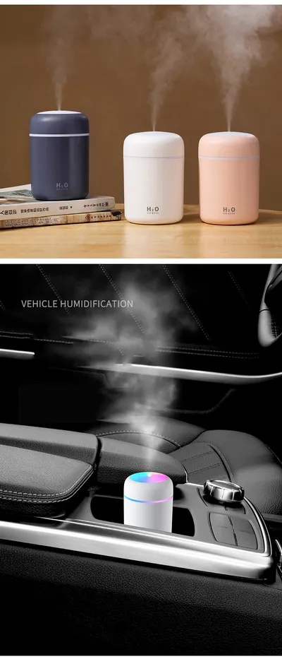 Home Car Charging Colorful Air Humidifier Usb Water Replenishment