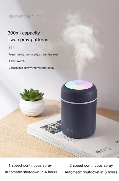 Home Car Charging Colorful Air Humidifier Usb Water Replenishment