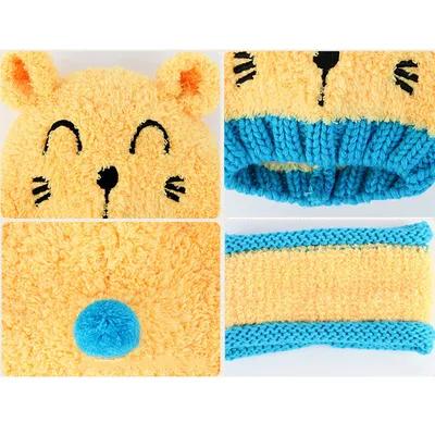 Wool scarf baby hat