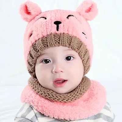 Wool scarf baby hat