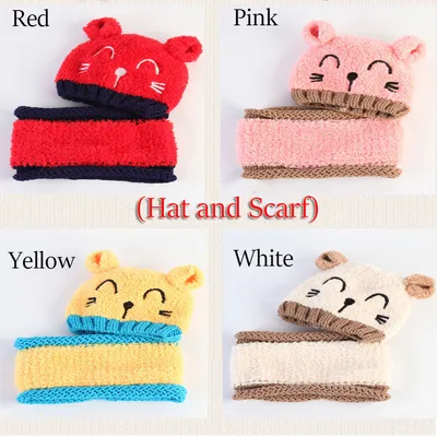 Wool scarf baby hat