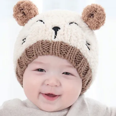 Wool scarf baby hat