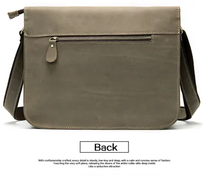 Retro Crazy Horse Leather Men's Crossbody Shoulder Crossbody Bag