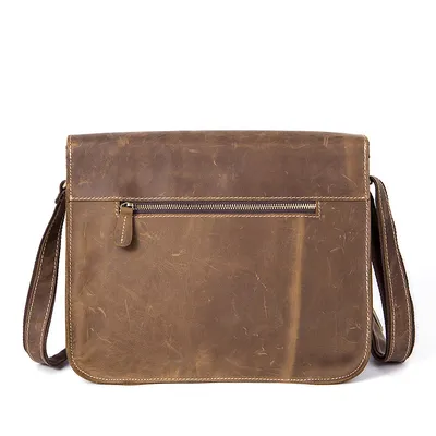 Retro Crazy Horse Leather Men's Crossbody Shoulder Crossbody Bag
