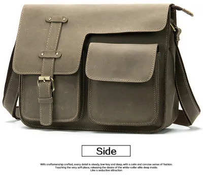 Retro Crazy Horse Leather Men's Crossbody Shoulder Crossbody Bag